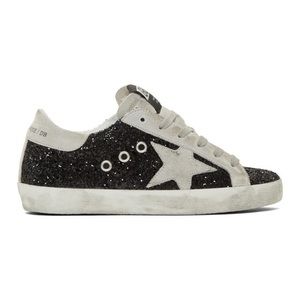 Golden Goose Black Glitter Sneakers SSENSE Exclusive: Size 38